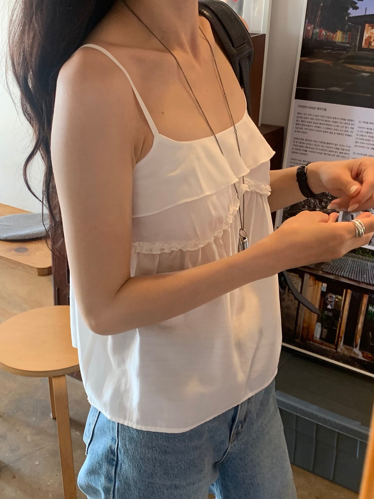 Pauline Frill Sleeveless Blouse-2col
