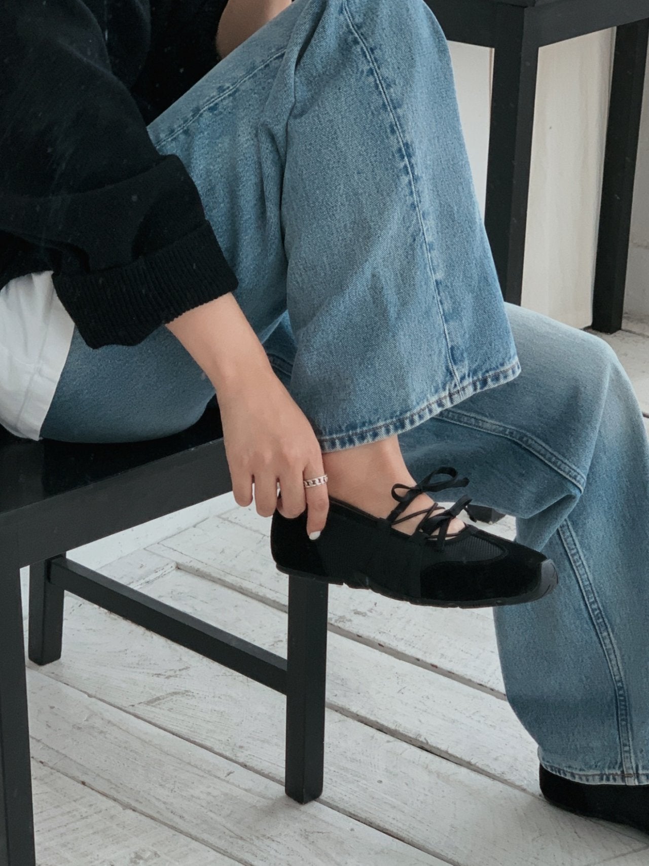 Ribbon Mood Sneakers-2col