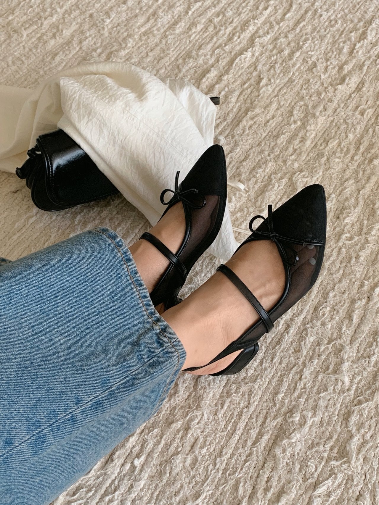 Breeze Mesh Ribbon Slingback
