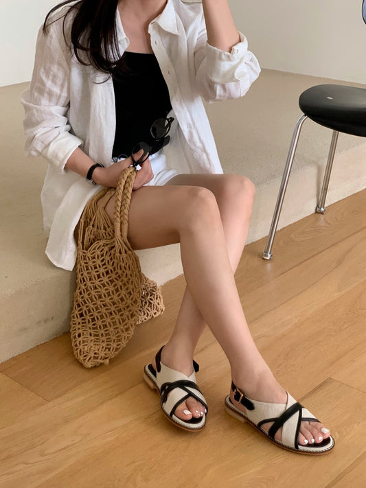 Canvas X-strap Sandal
