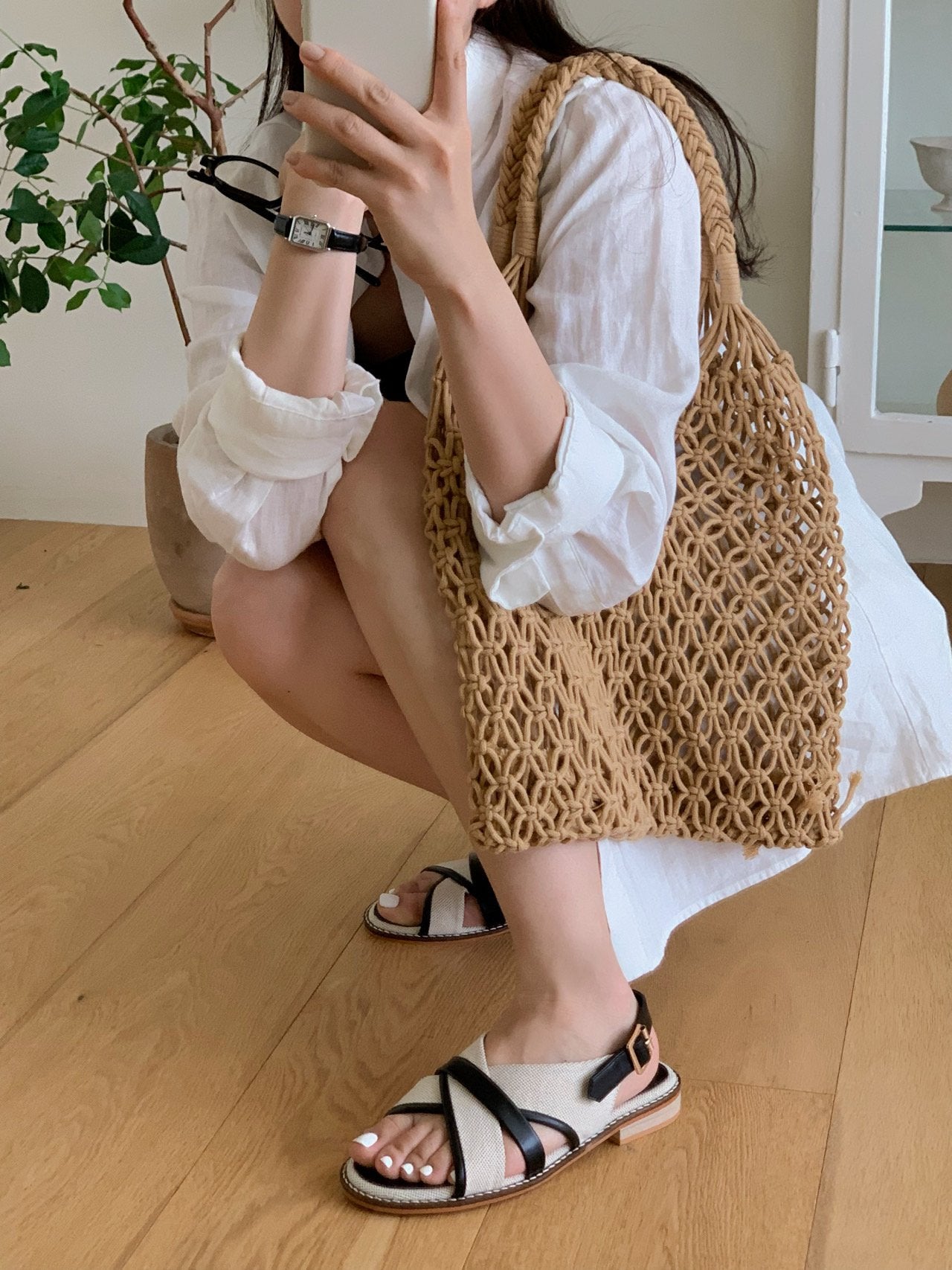 Canvas X-strap Sandal