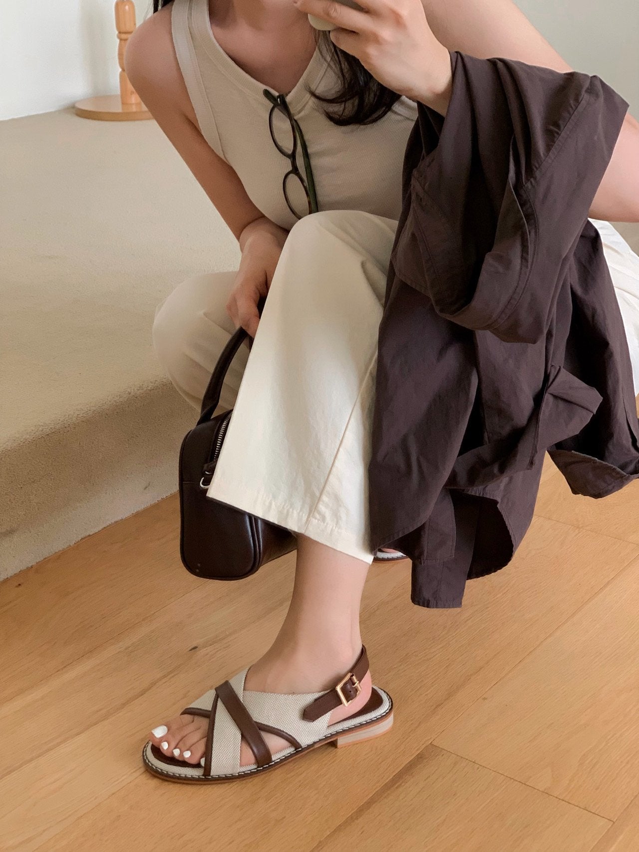 Canvas X-strap Sandal
