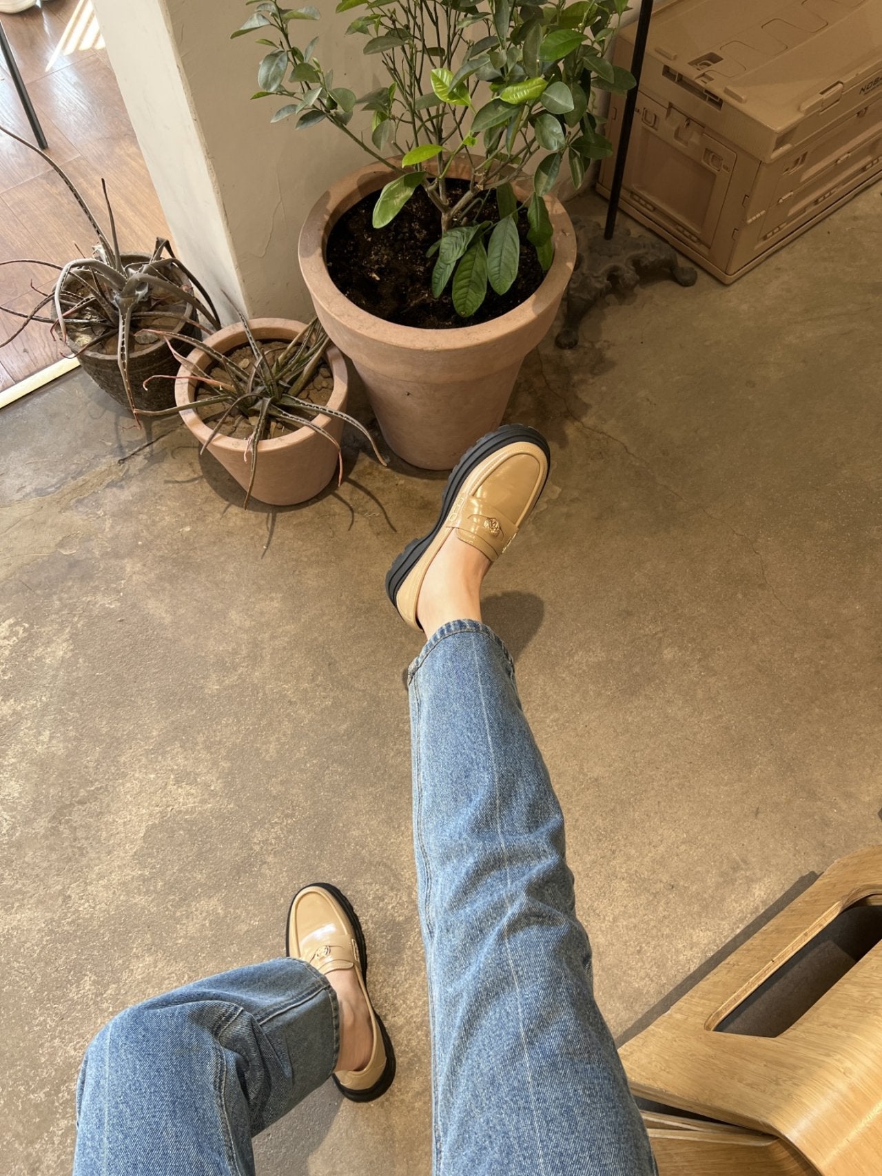 Boen platform button loafers