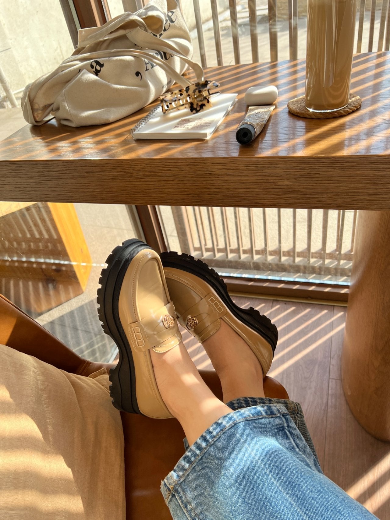 Boen platform button loafers