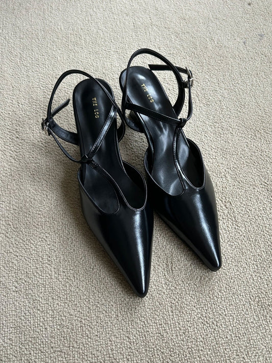 T-strap sling back