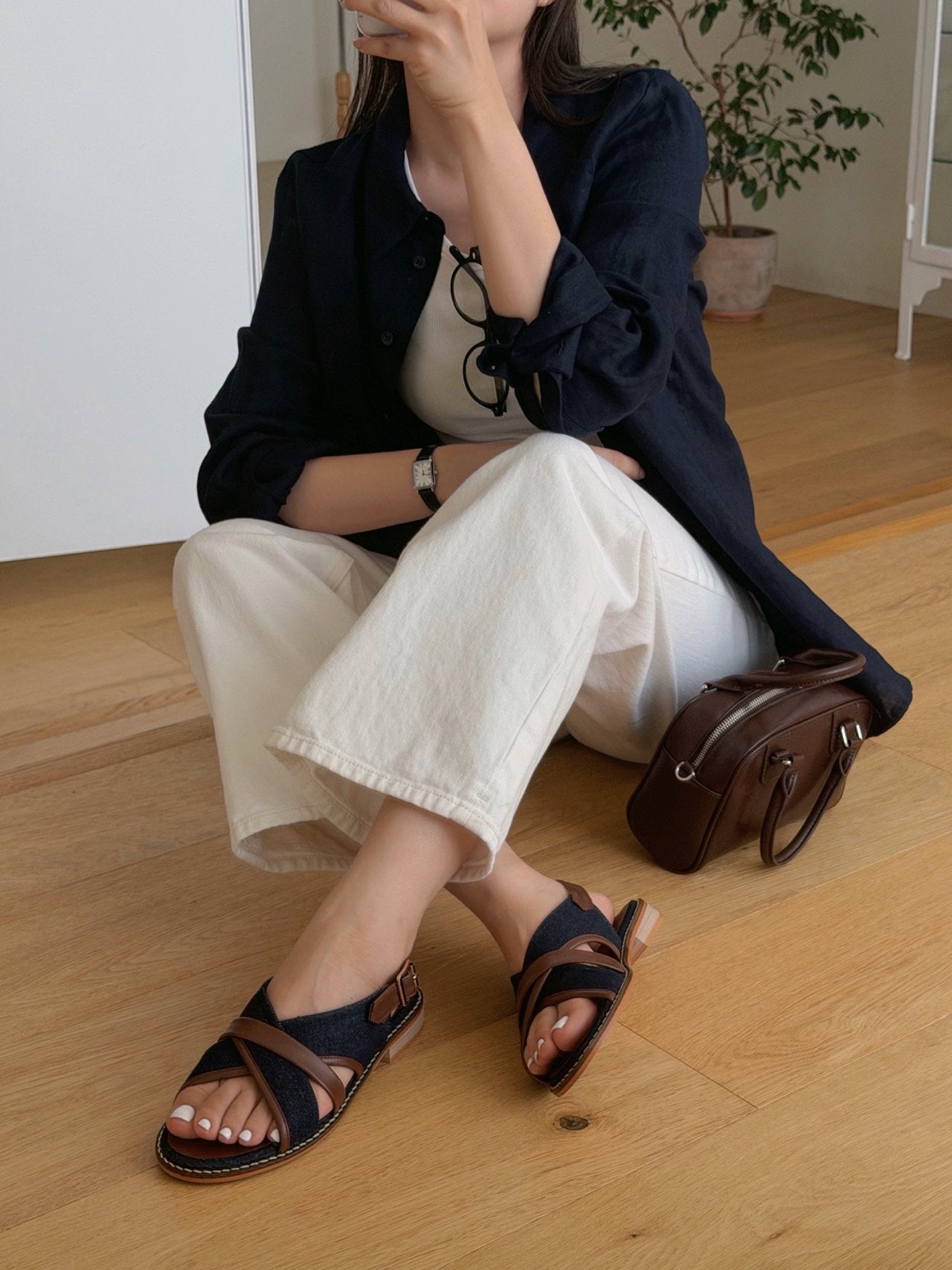 Canvas X-strap Sandal