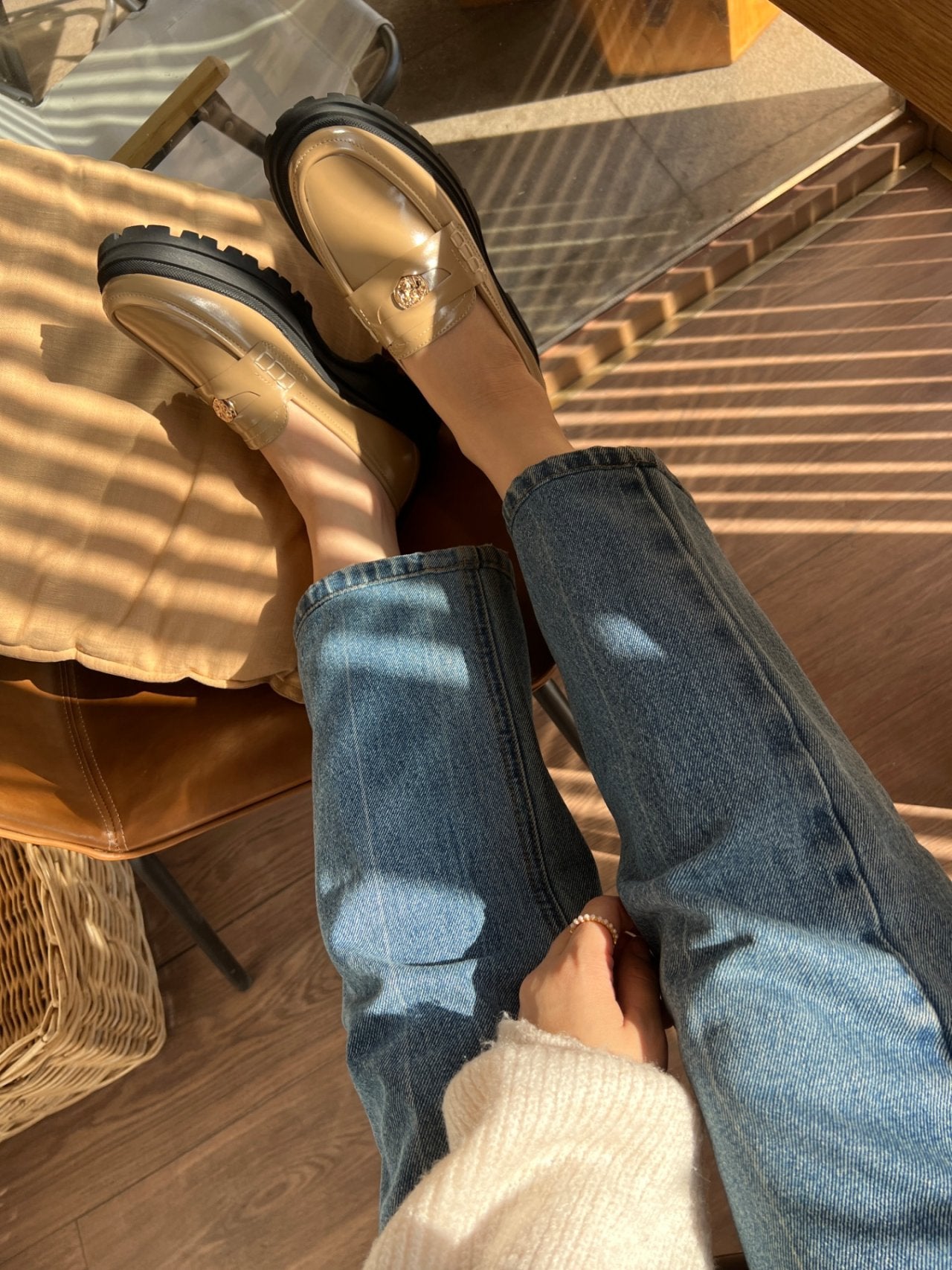 Boen platform button loafers