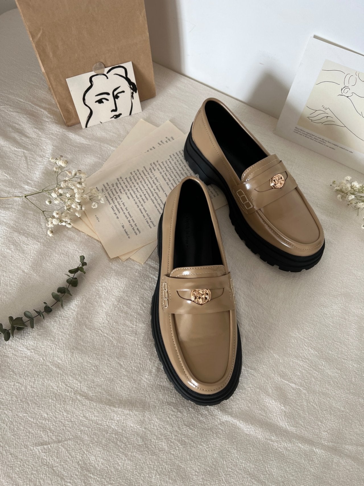 Boen platform button loafers