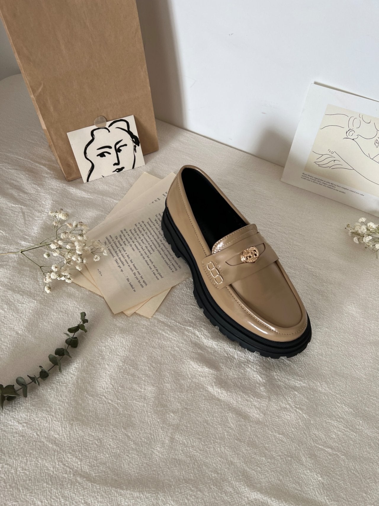 Boen platform button loafers