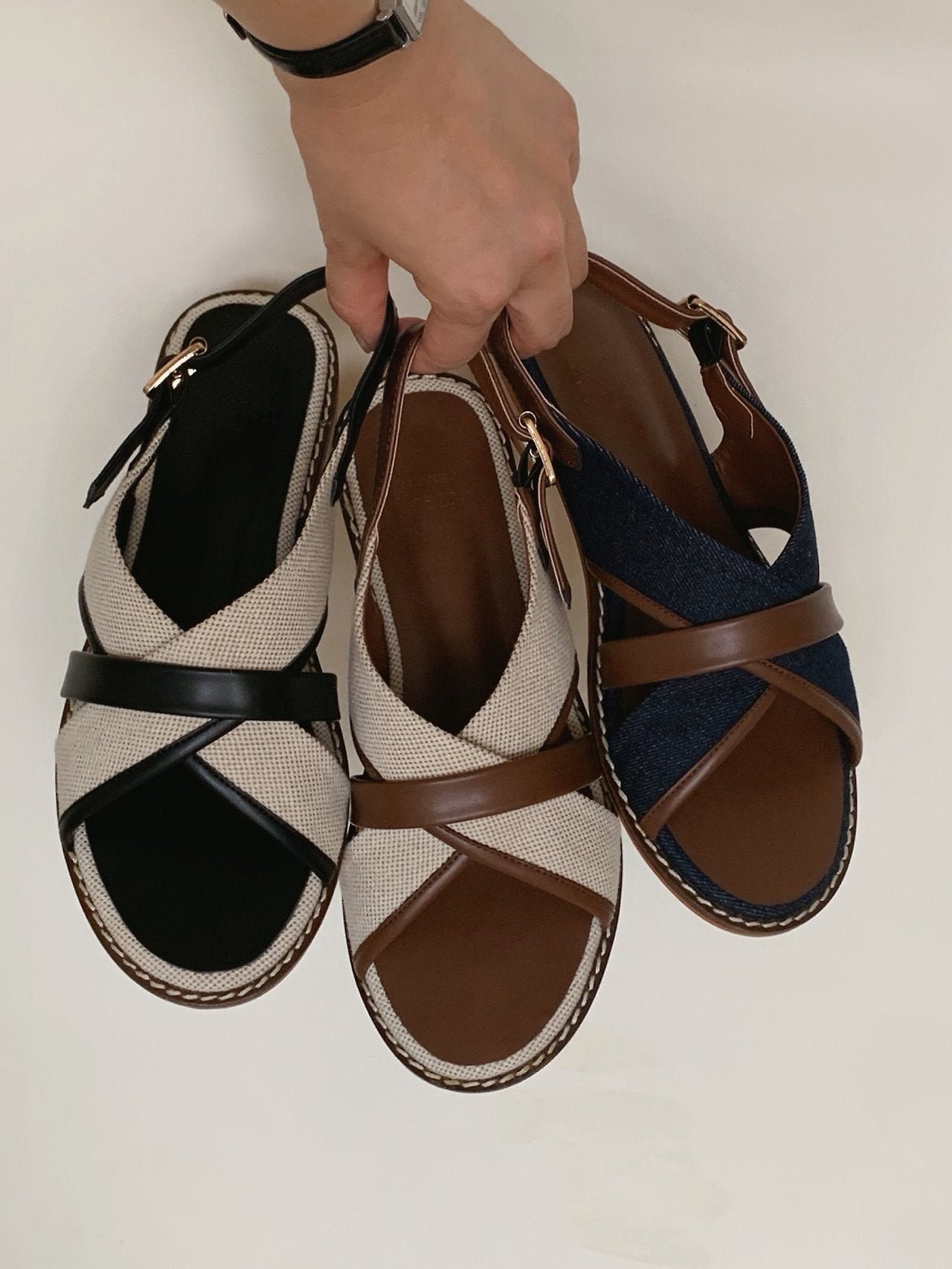 Canvas X-strap Sandal