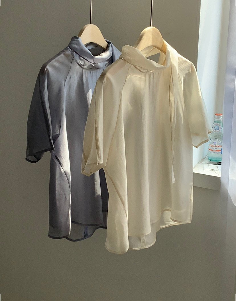 Nerse tie blouse-2col