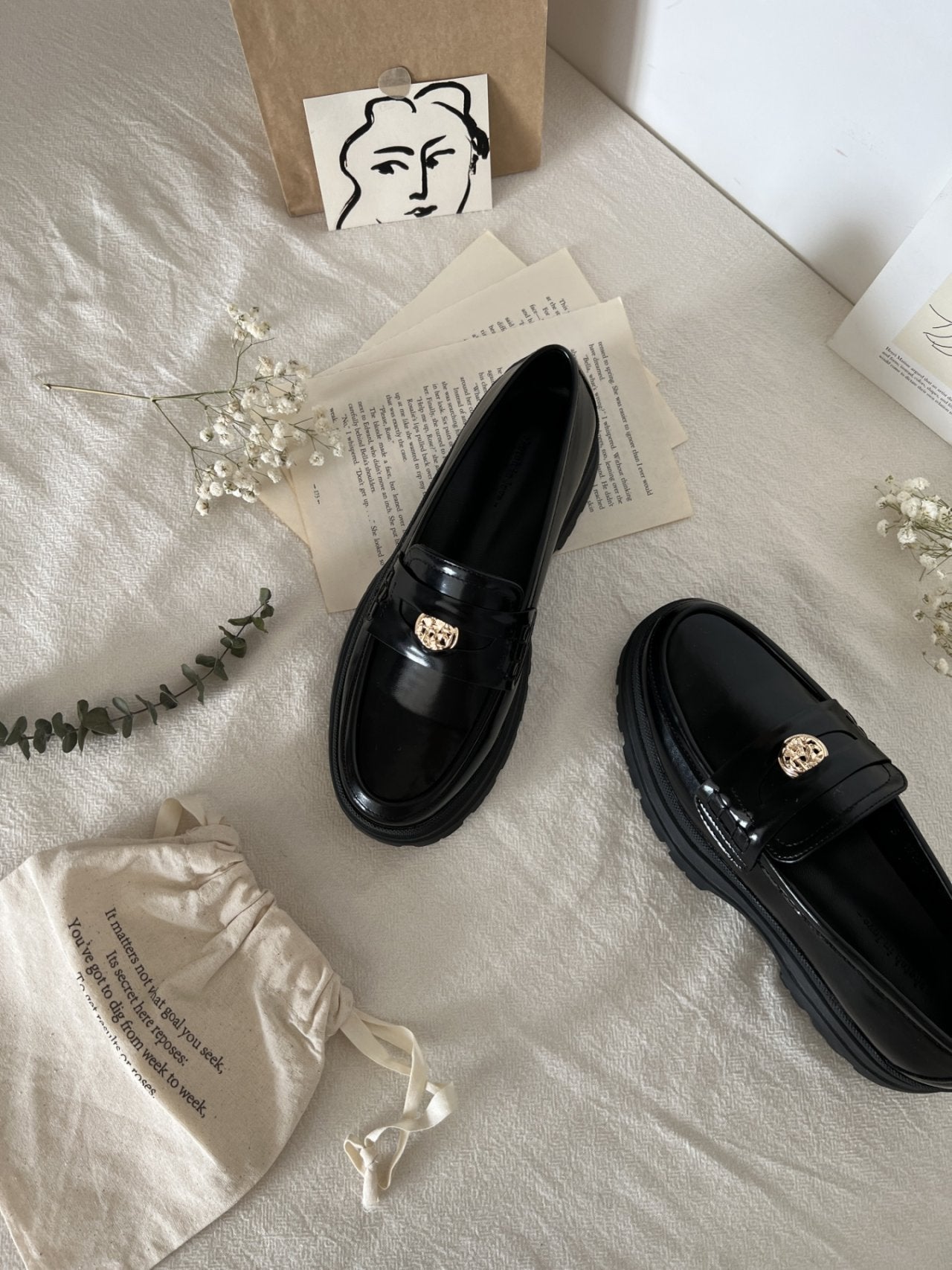 Boen platform button loafers