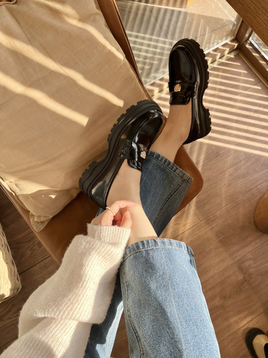 Boen platform button loafers