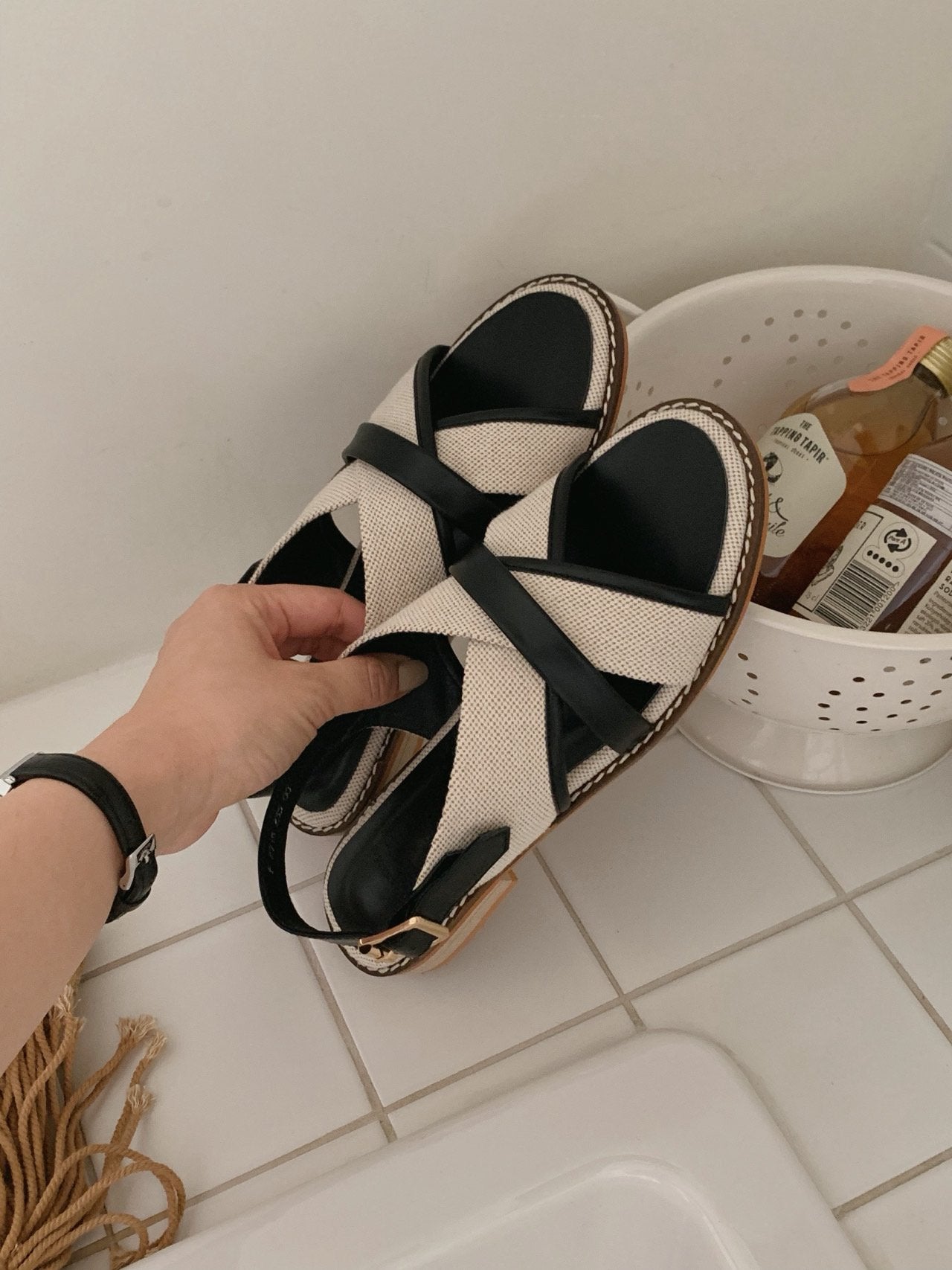 Canvas X-strap Sandal
