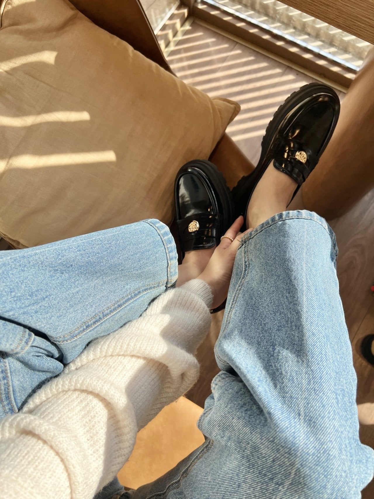 Boen platform button loafers