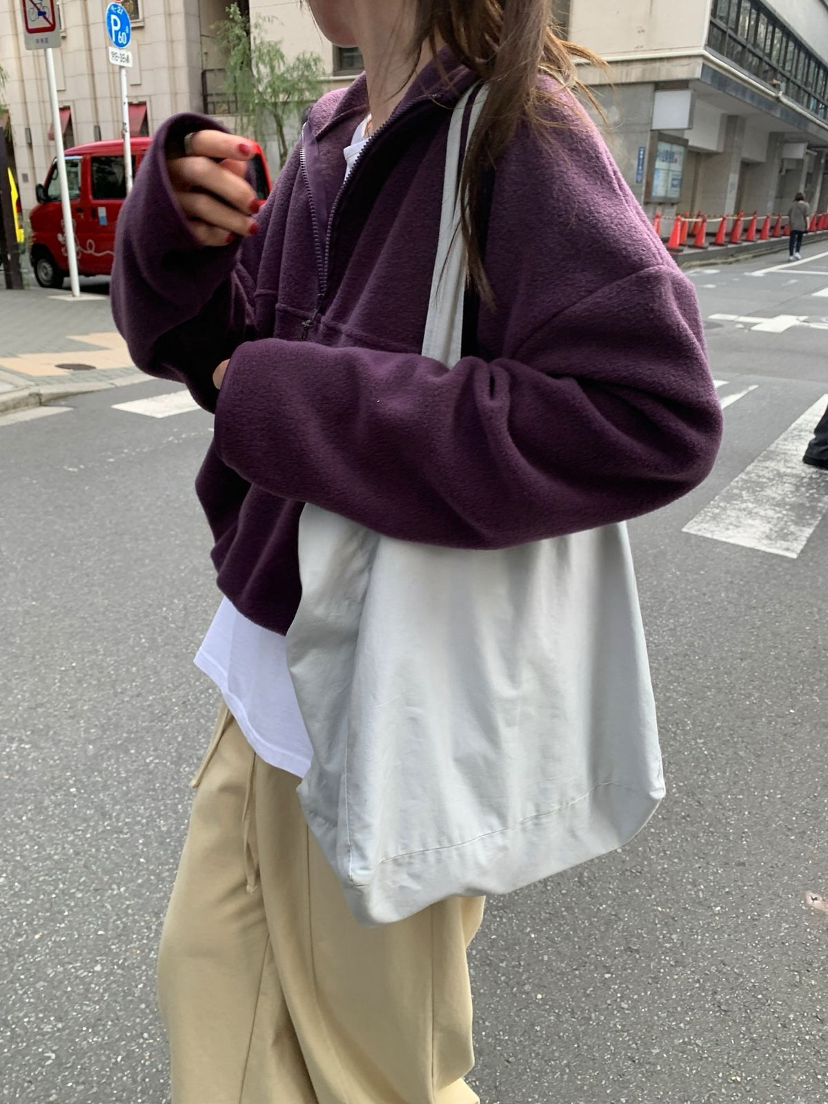 every fleece half zip up-5col