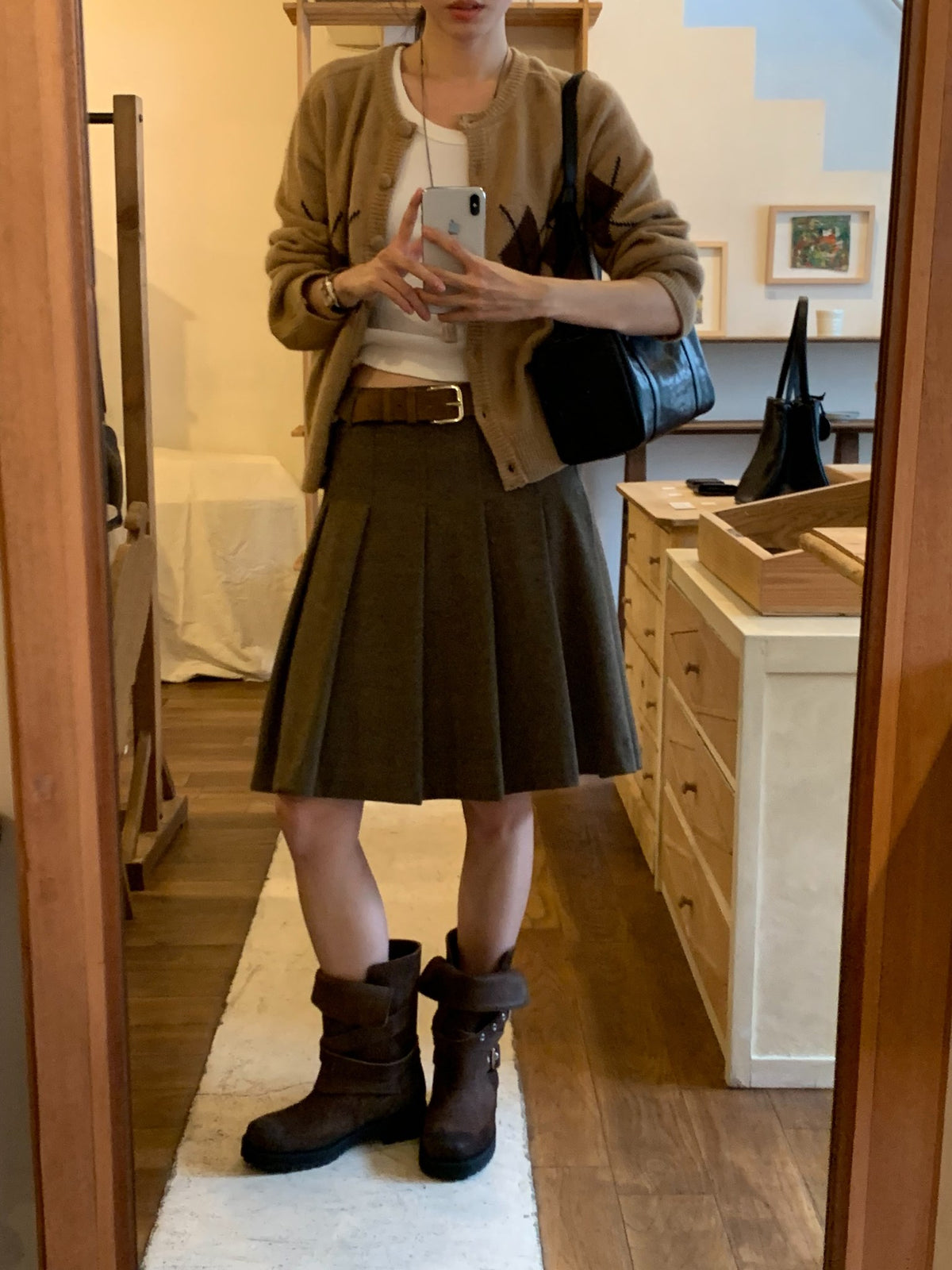 Argyle cardigan-3col