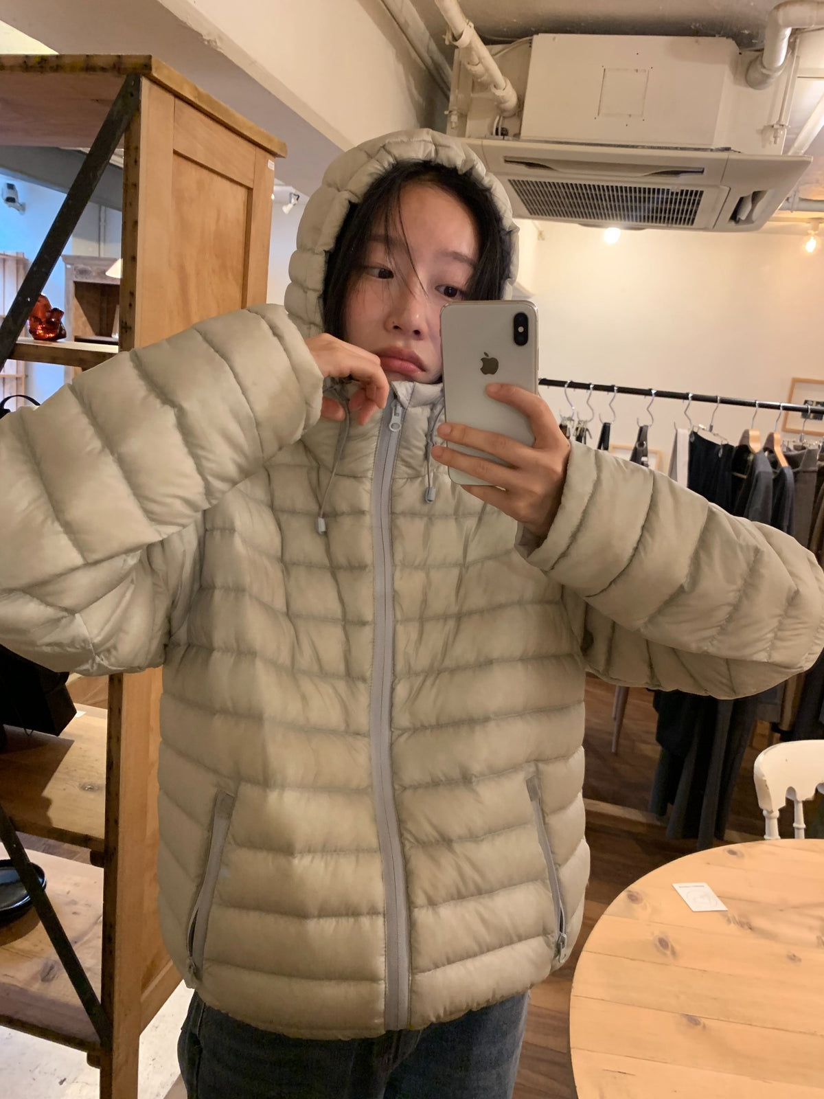 sheer shell down jacket-4col