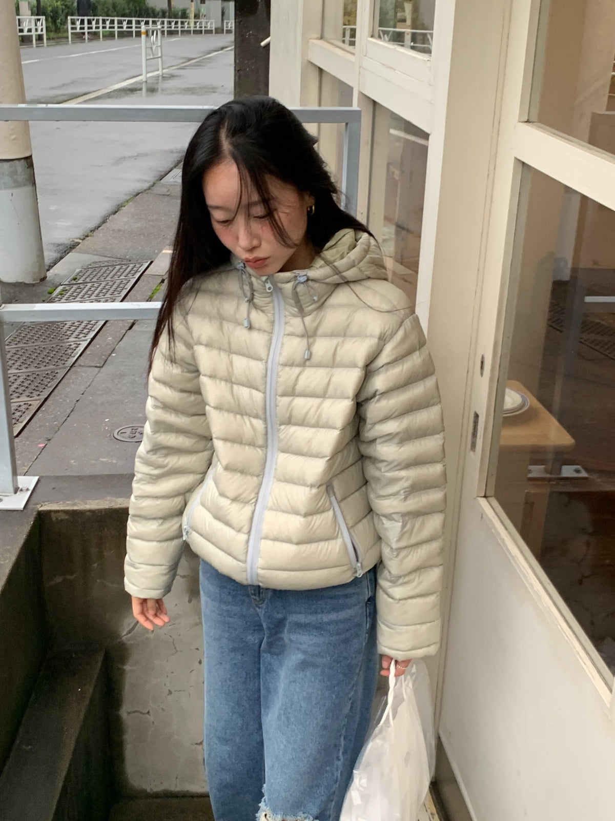 sheer shell down jacket-4col