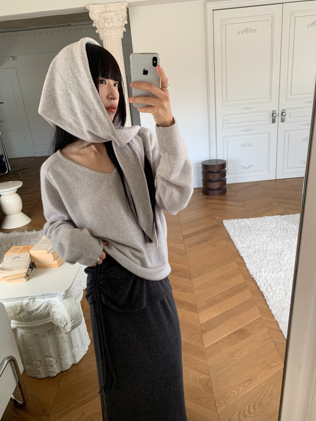 Mare shawl knit set-3col