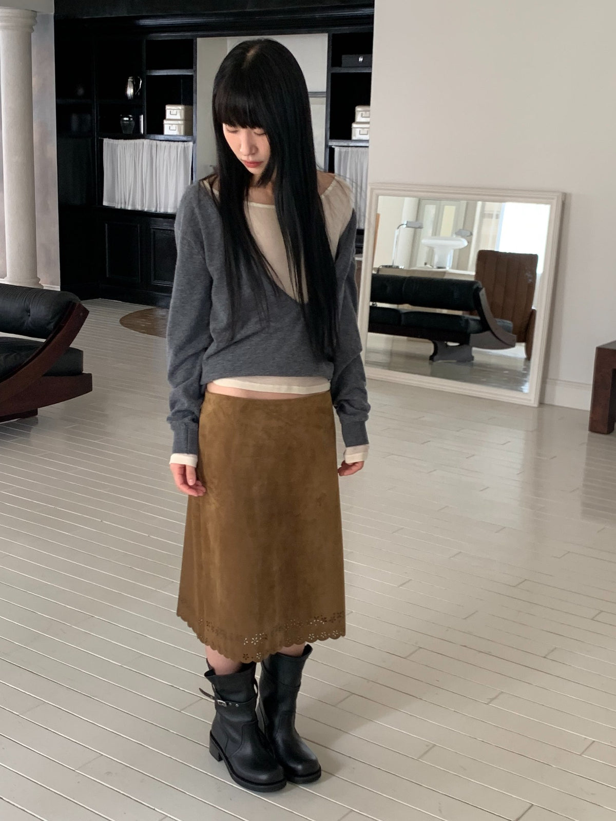 more suede skirt