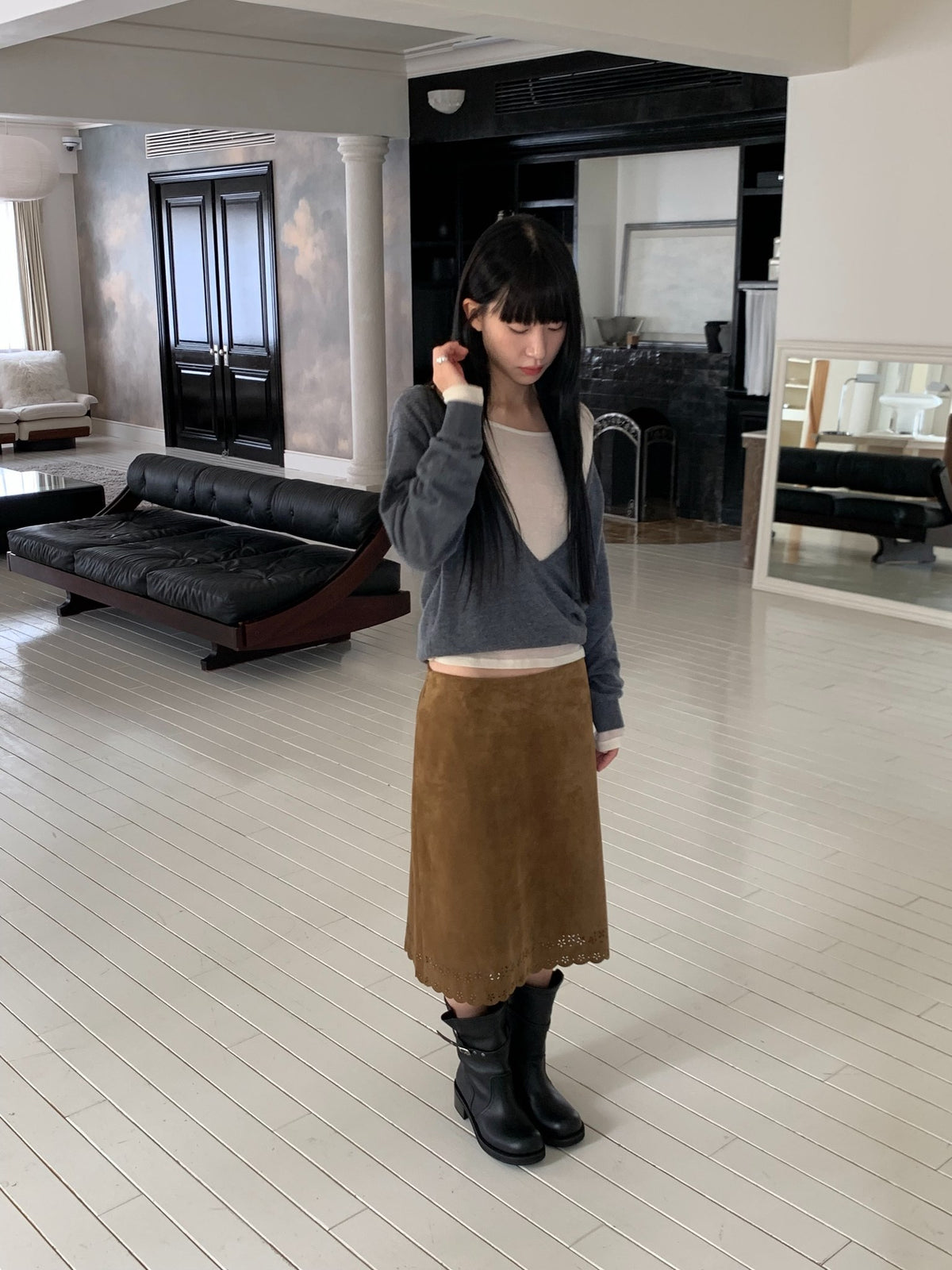 more suede skirt