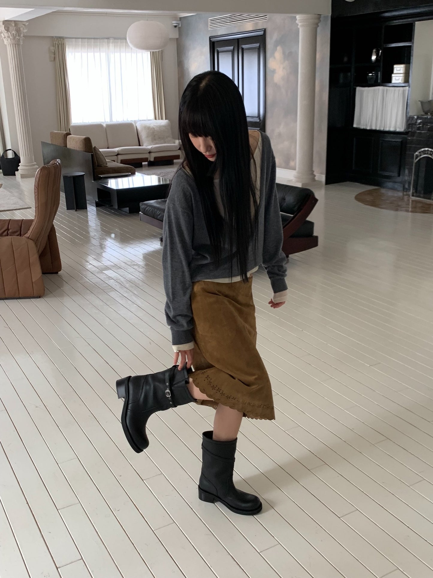 more suede skirt