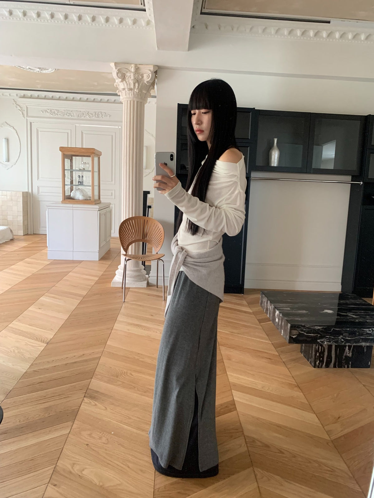 Reversible skirt-2col