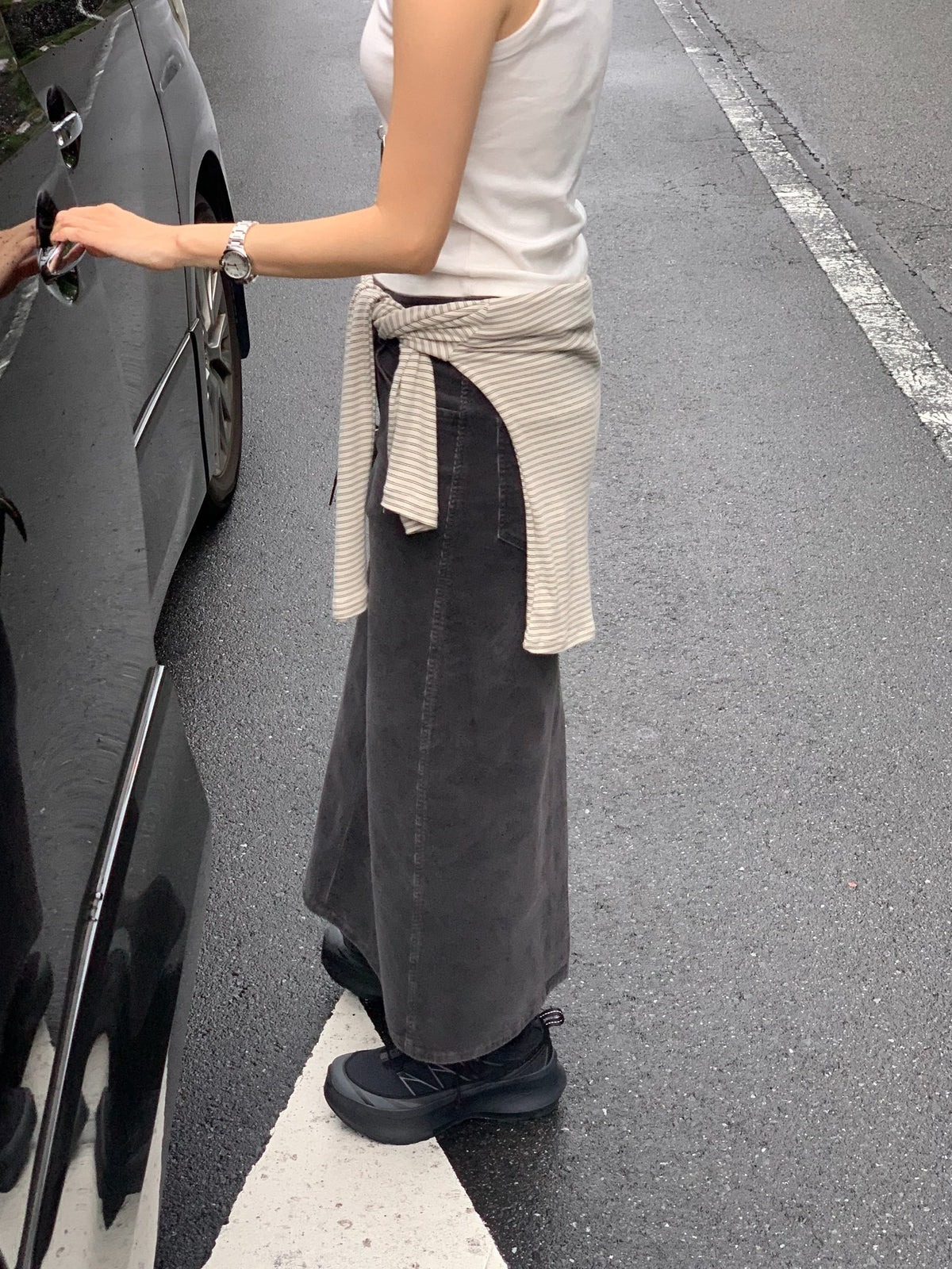 ash corduroy skirt-4col