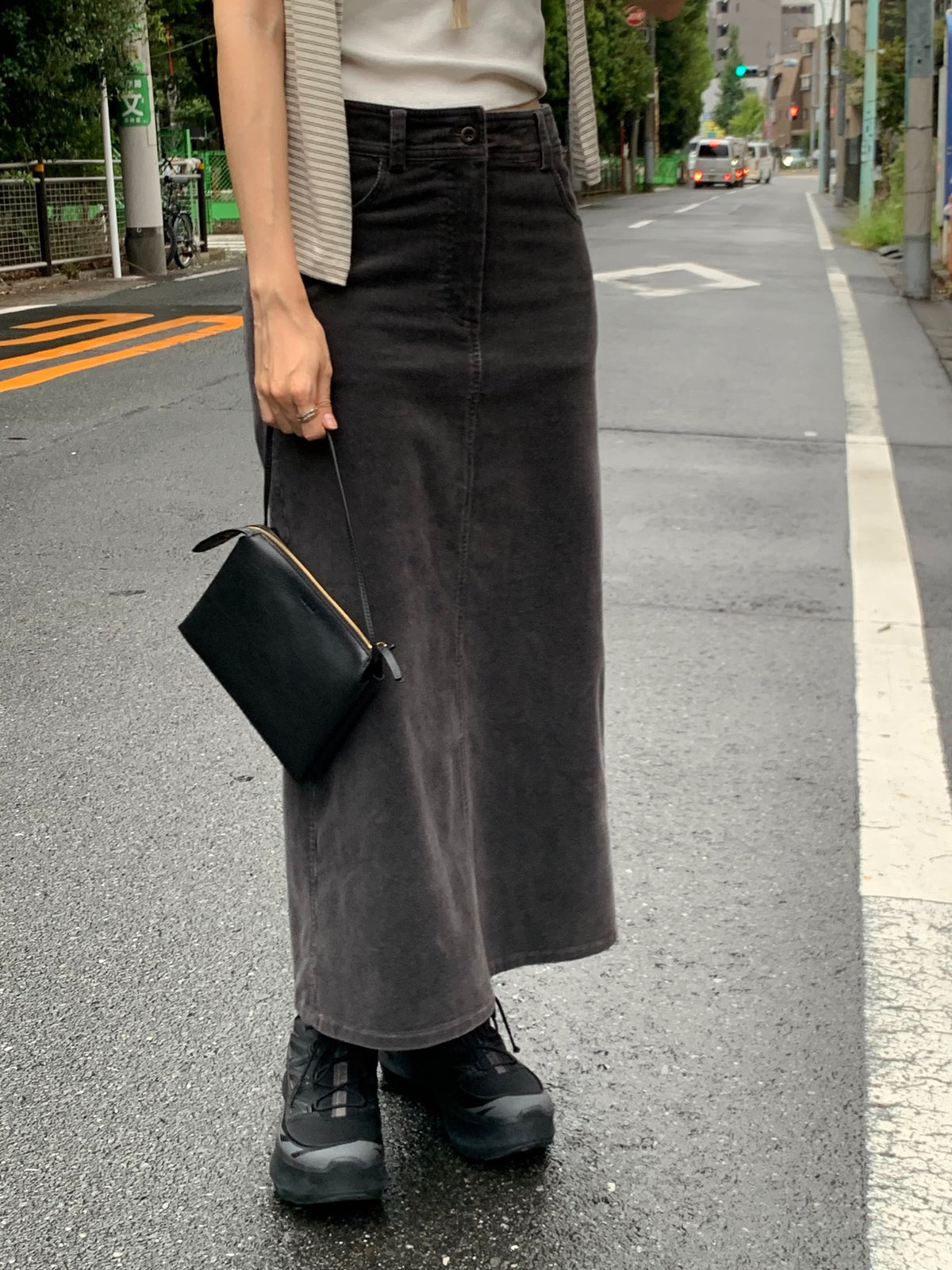 ash corduroy skirt-4col