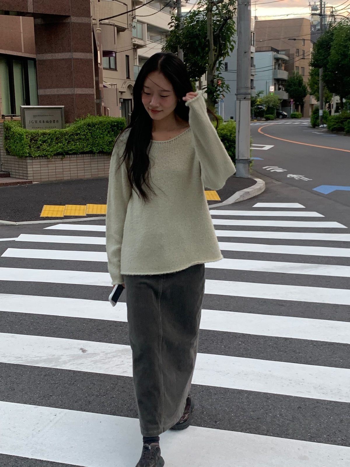 ash corduroy skirt-4col