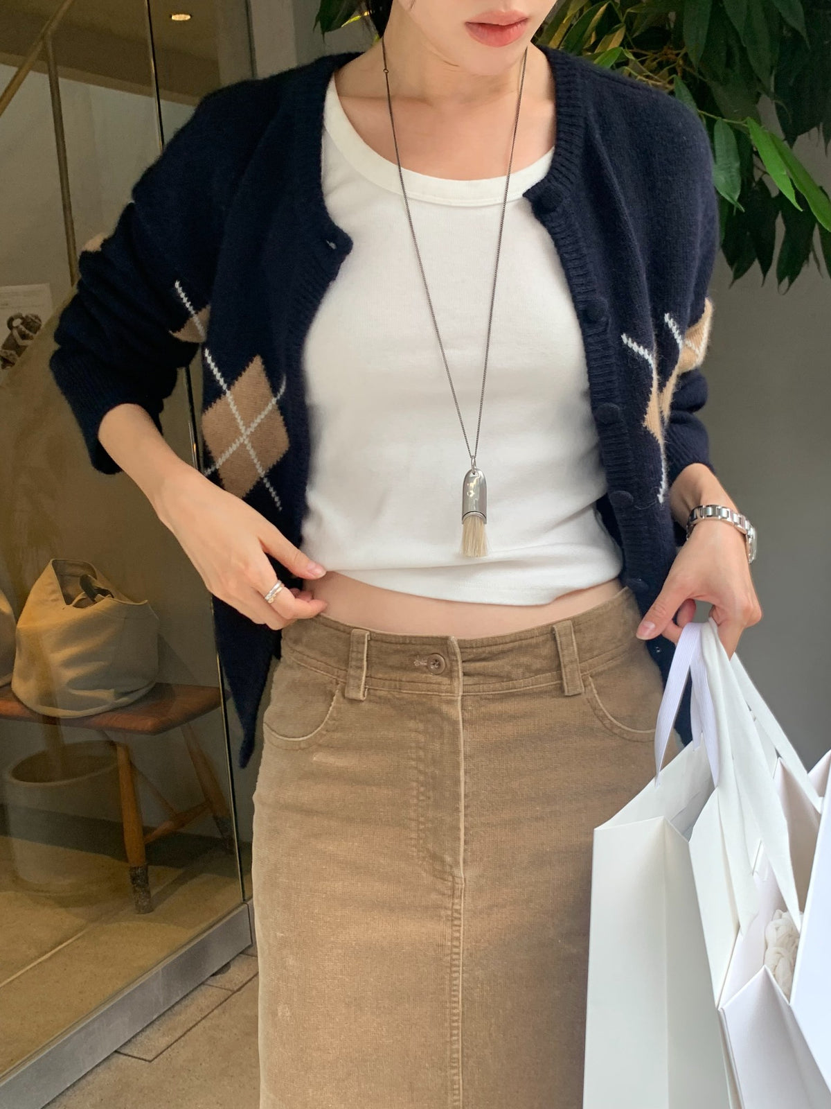 ash corduroy skirt-4col