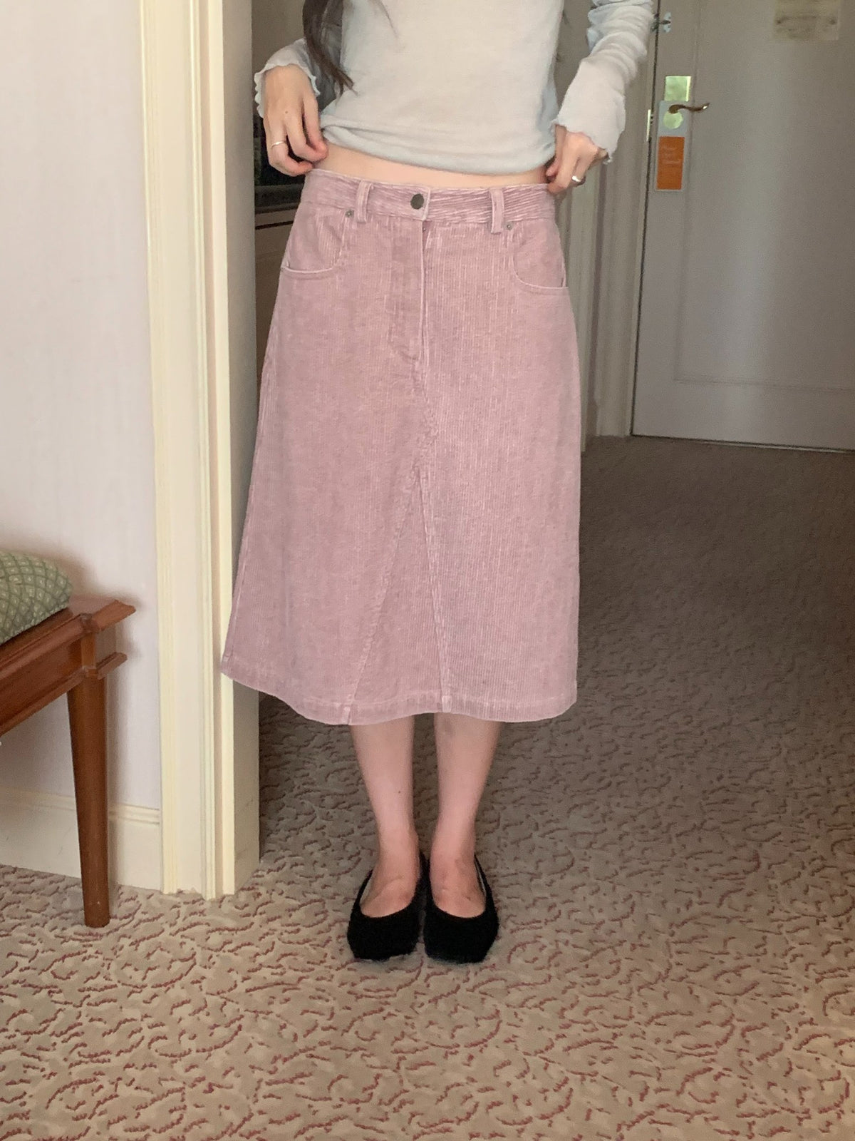 here corduroy skirt-2col