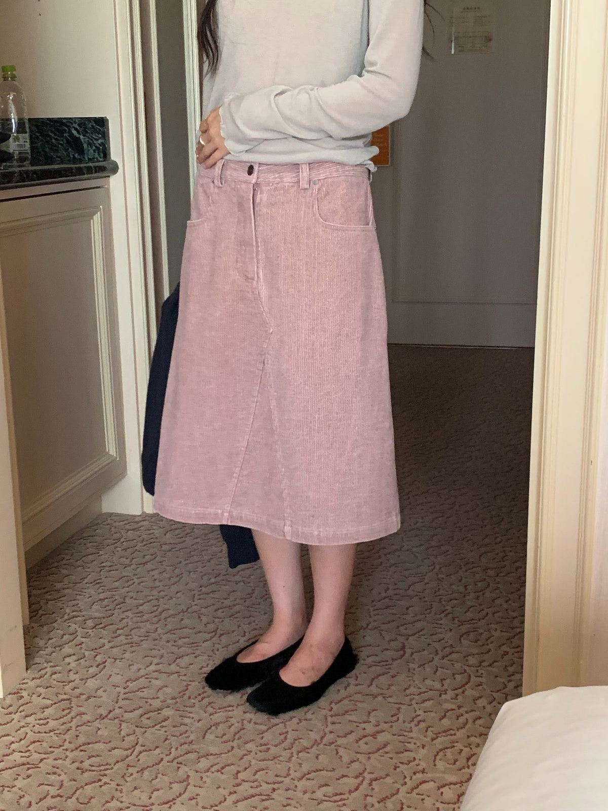 here corduroy skirt-2col