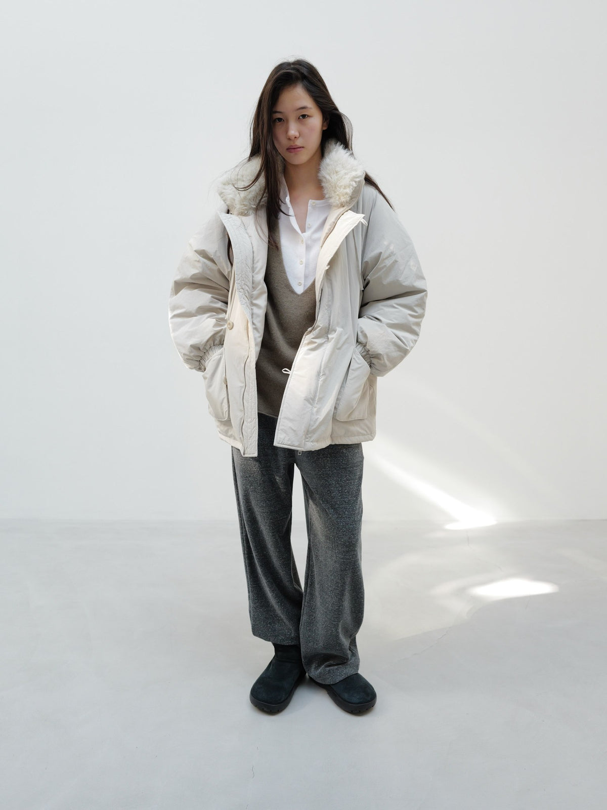 raccoon hill v knit-4col