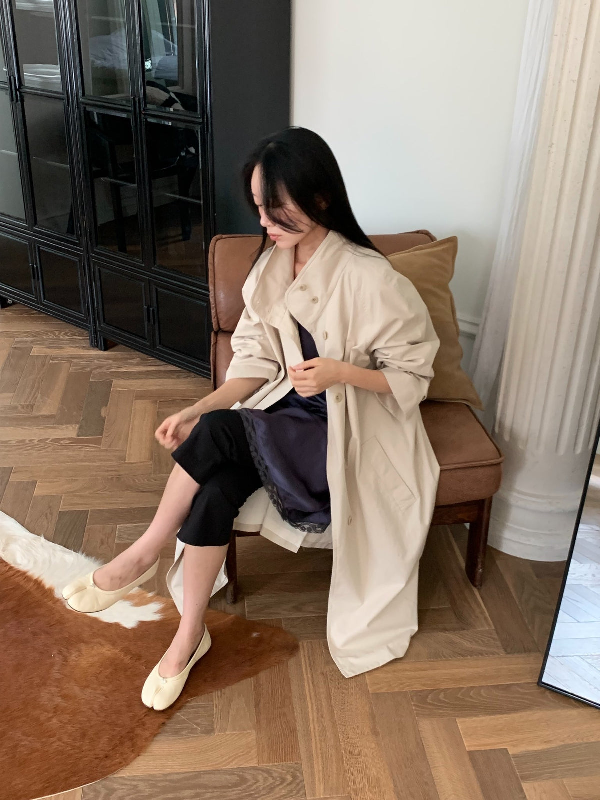 pierre high-neck trench coat