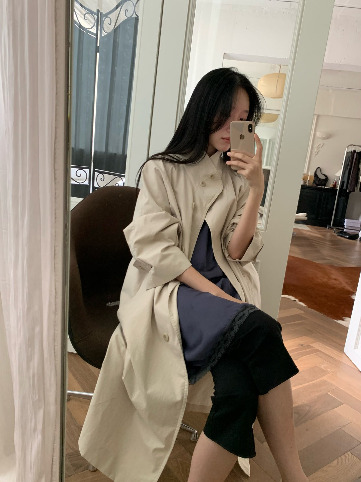 pierre high-neck trench coat