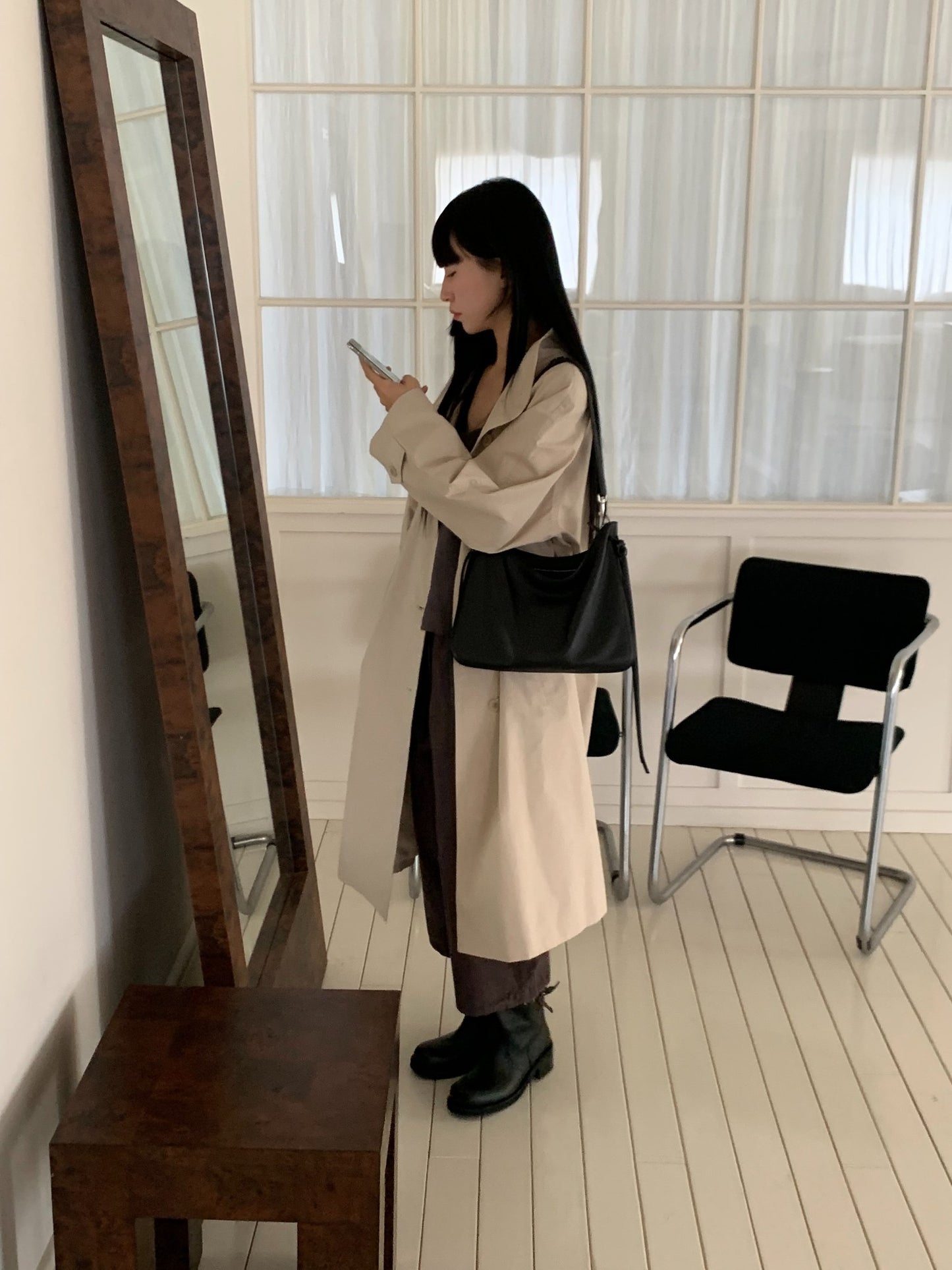 pierre high-neck trench coat