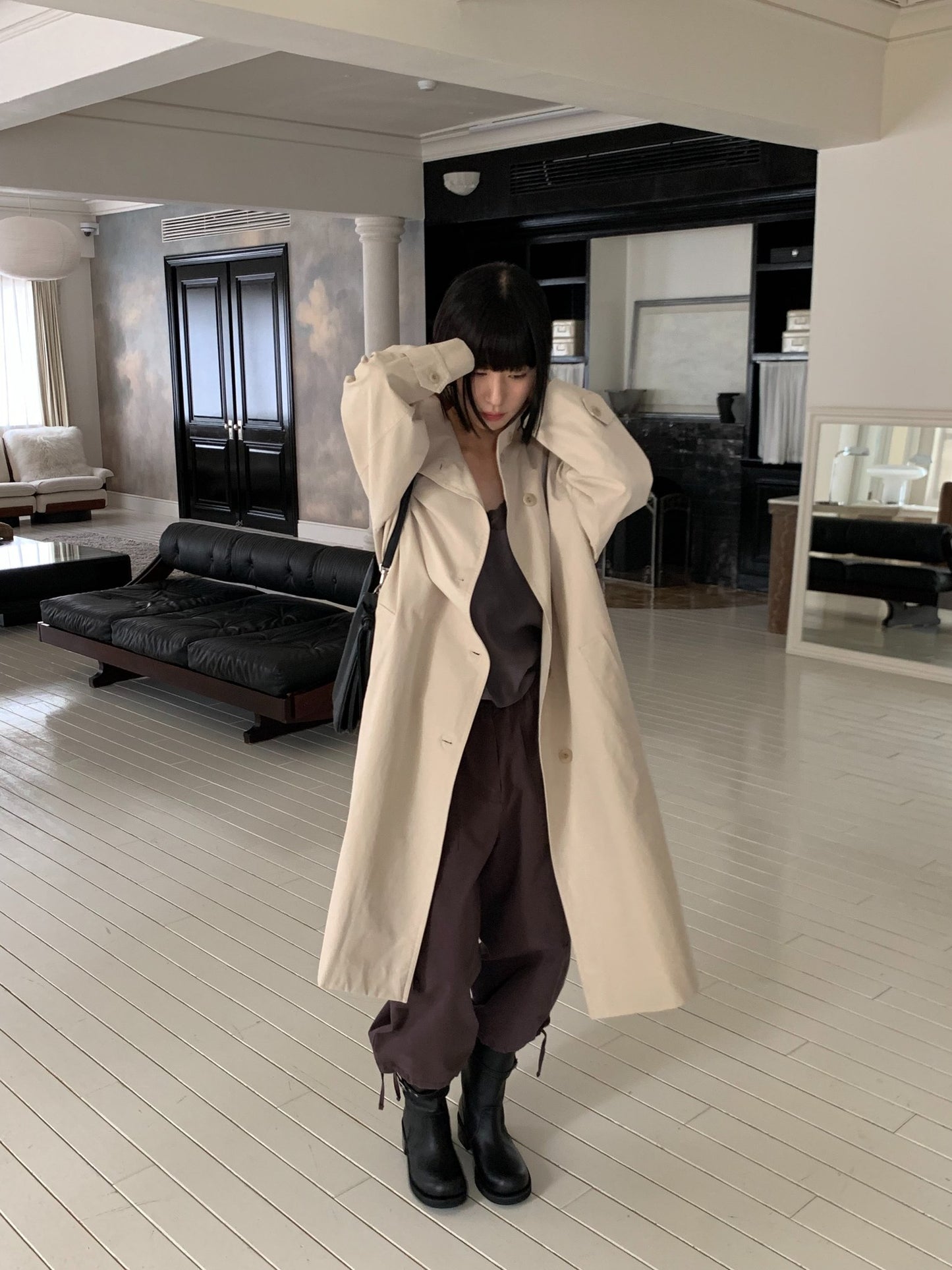 pierre high-neck trench coat