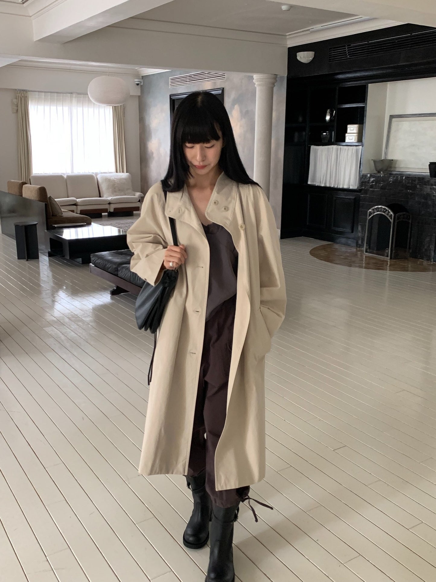 pierre high-neck trench coat