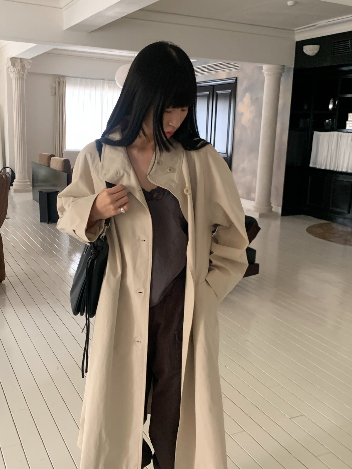pierre high-neck trench coat
