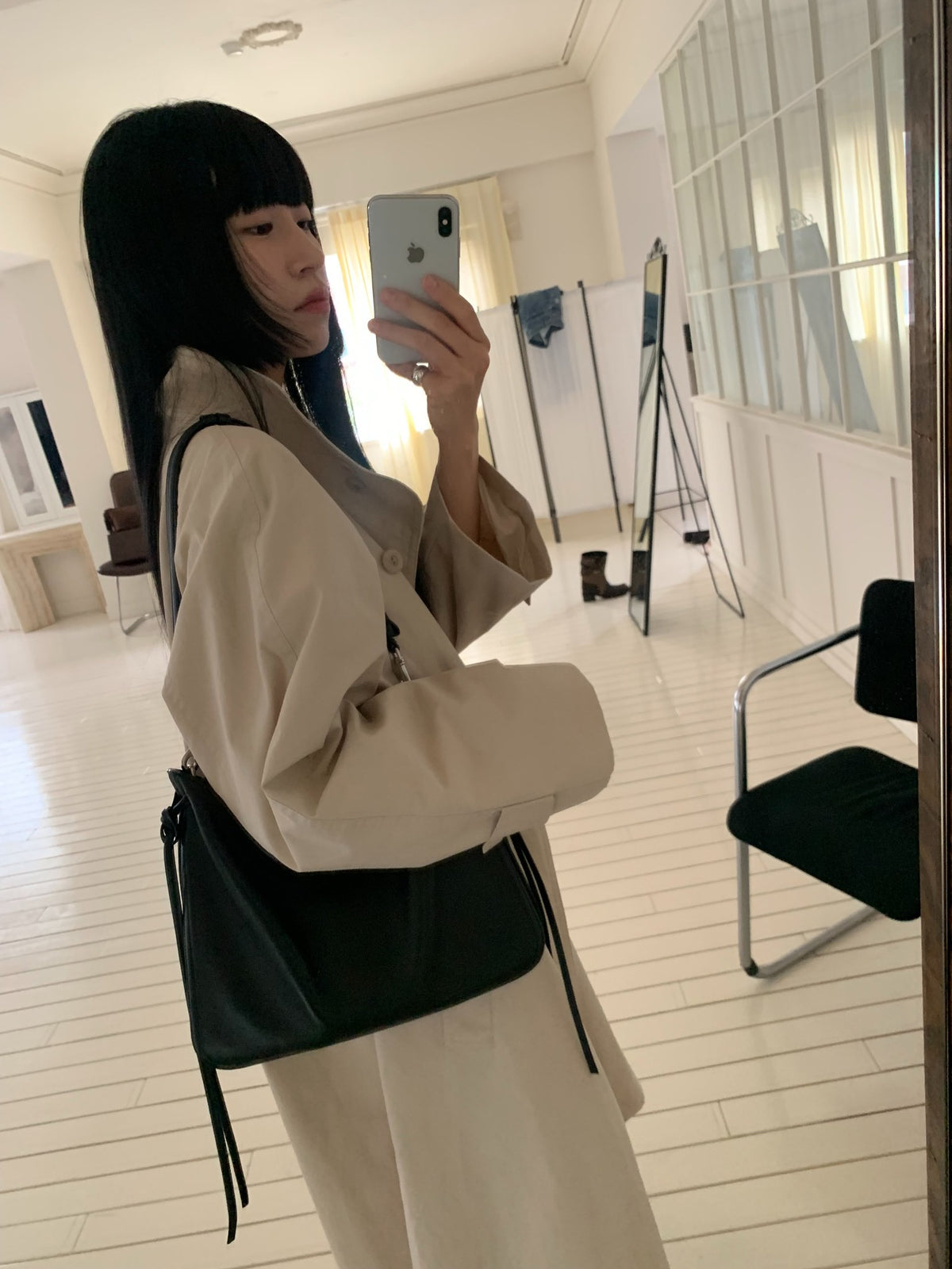 pierre high-neck trench coat