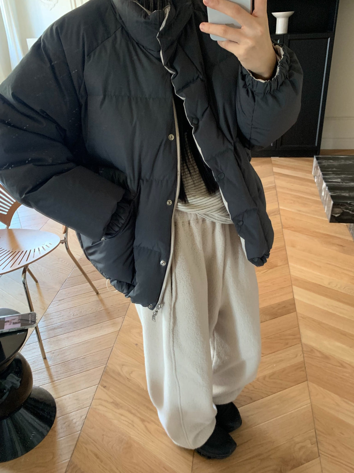 prima reversible down jacket-2col