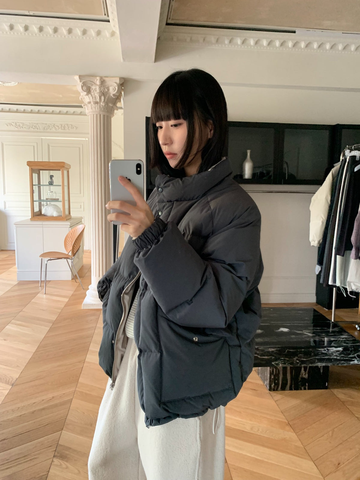 prima reversible down jacket-2col