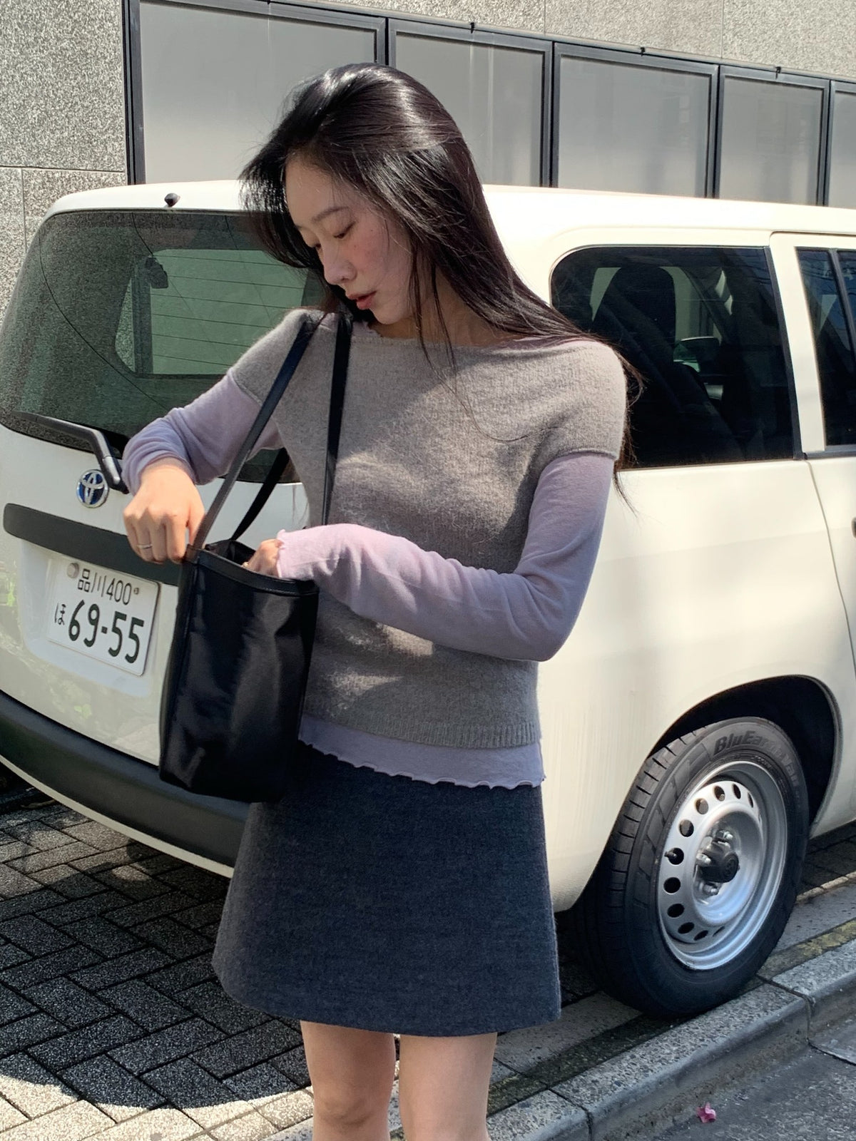 Dial off shoulder knit-4col