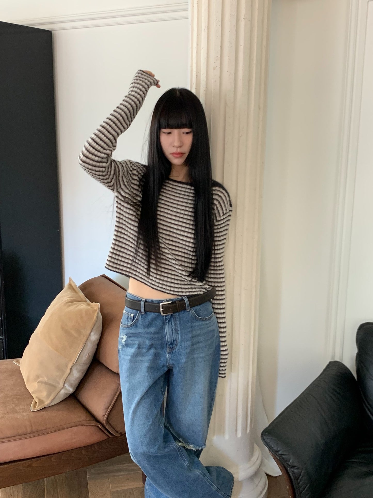 laboum crop knit-2col