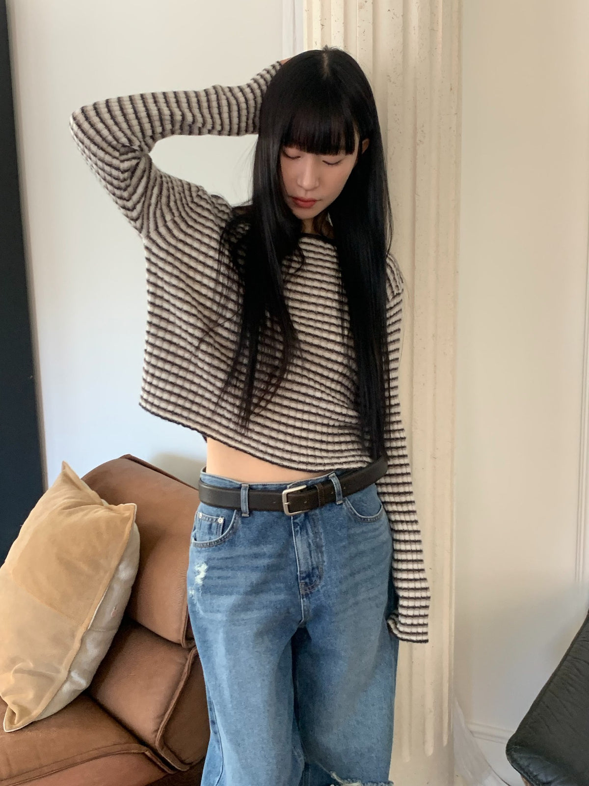laboum crop knit-2col