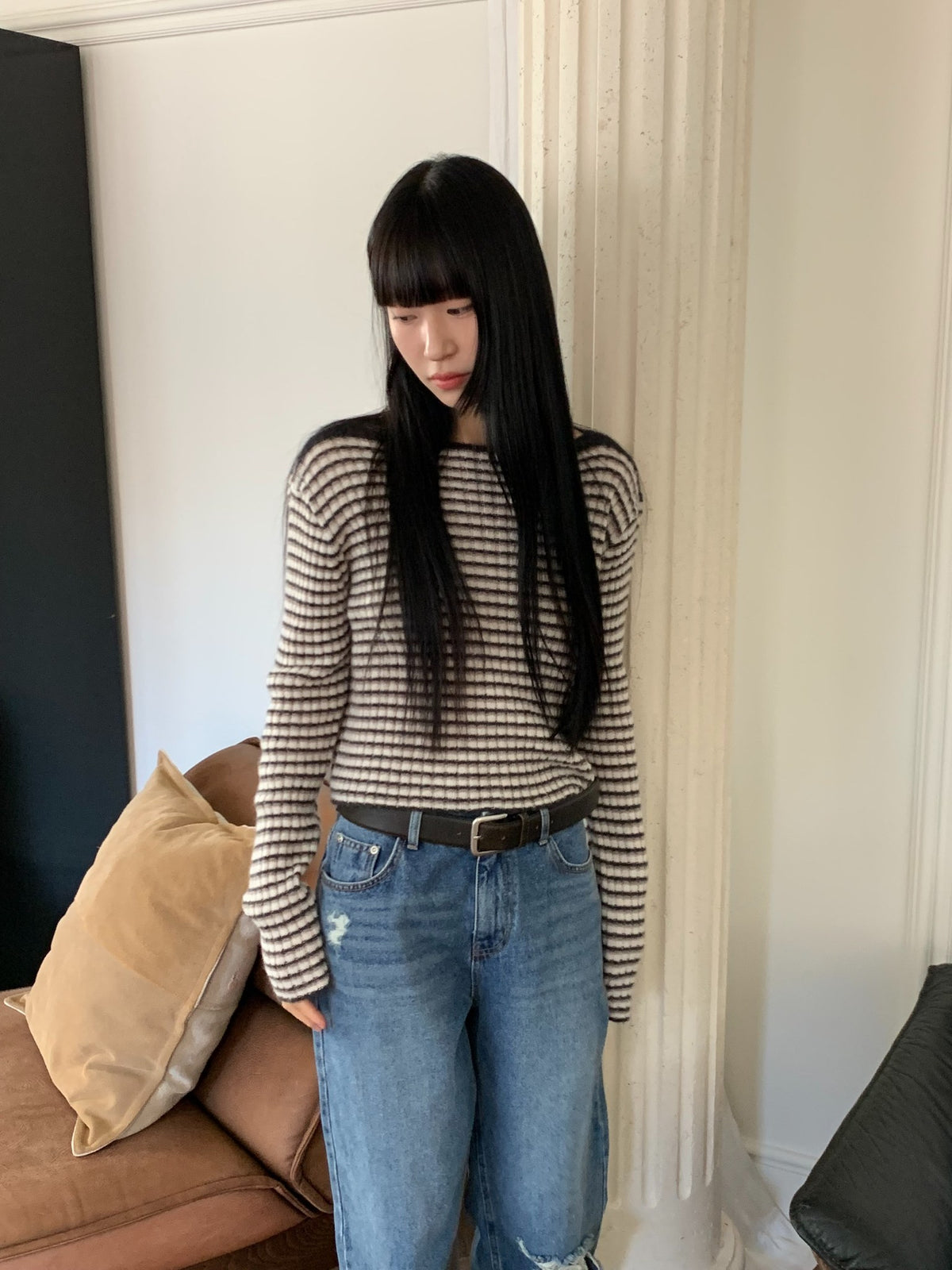 laboum crop knit-2col