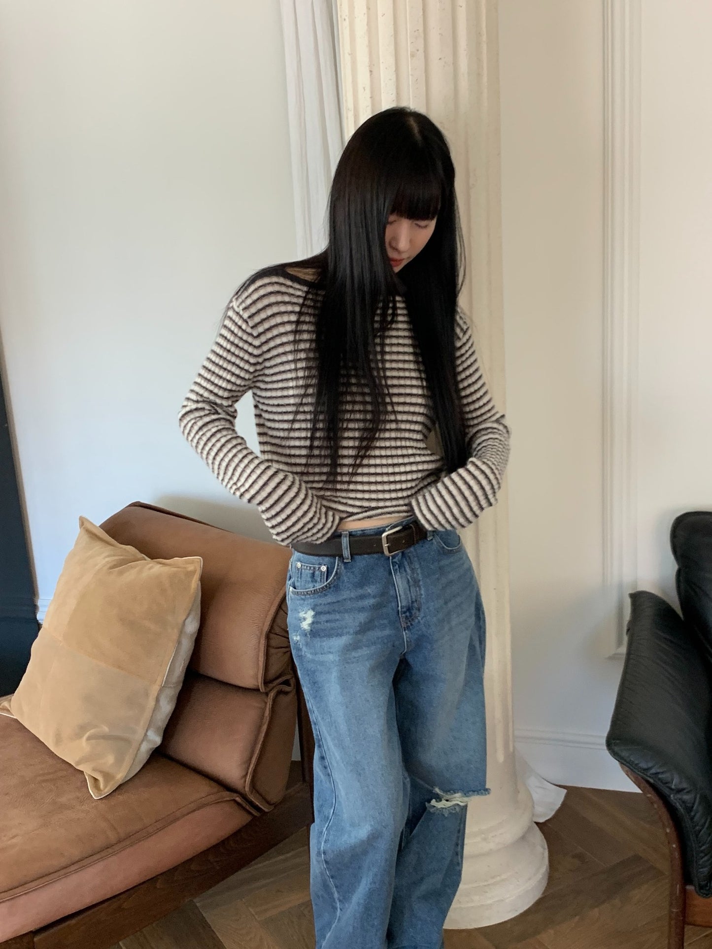 laboum crop knit-2col