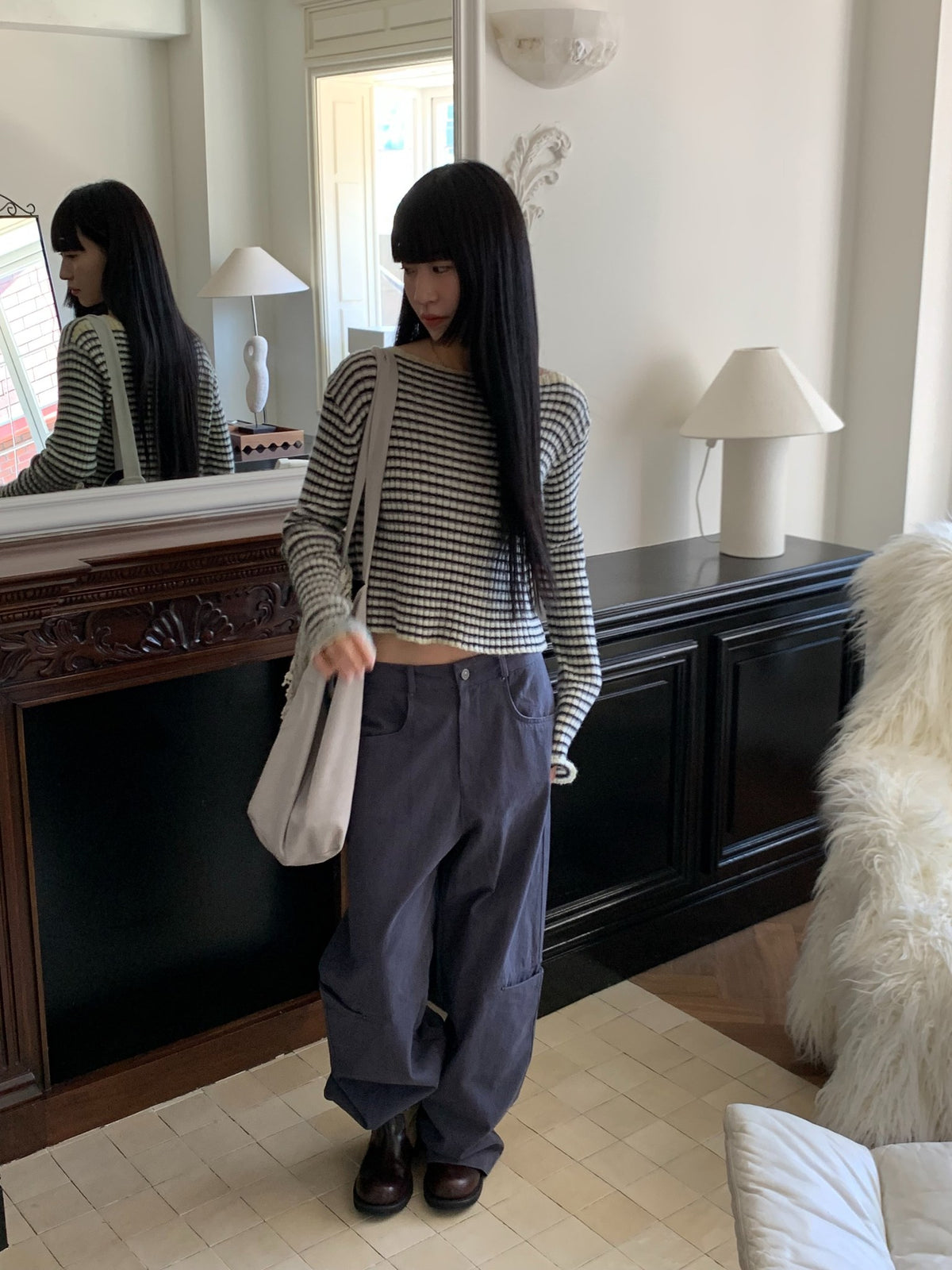 laboum crop knit-2col